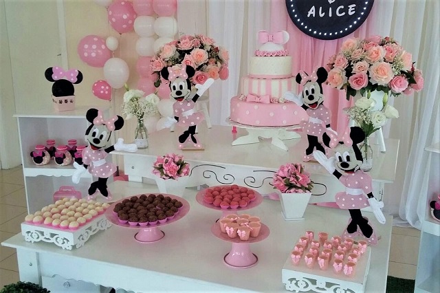 Decoração de Festa Minnie Cor de Rosa