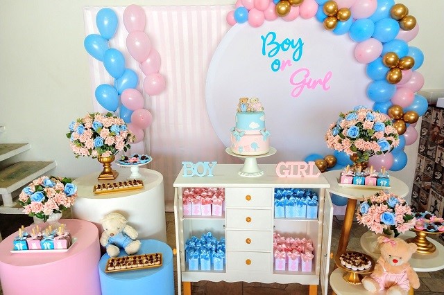 Decoração de Festa Chá Revelação Mini Table